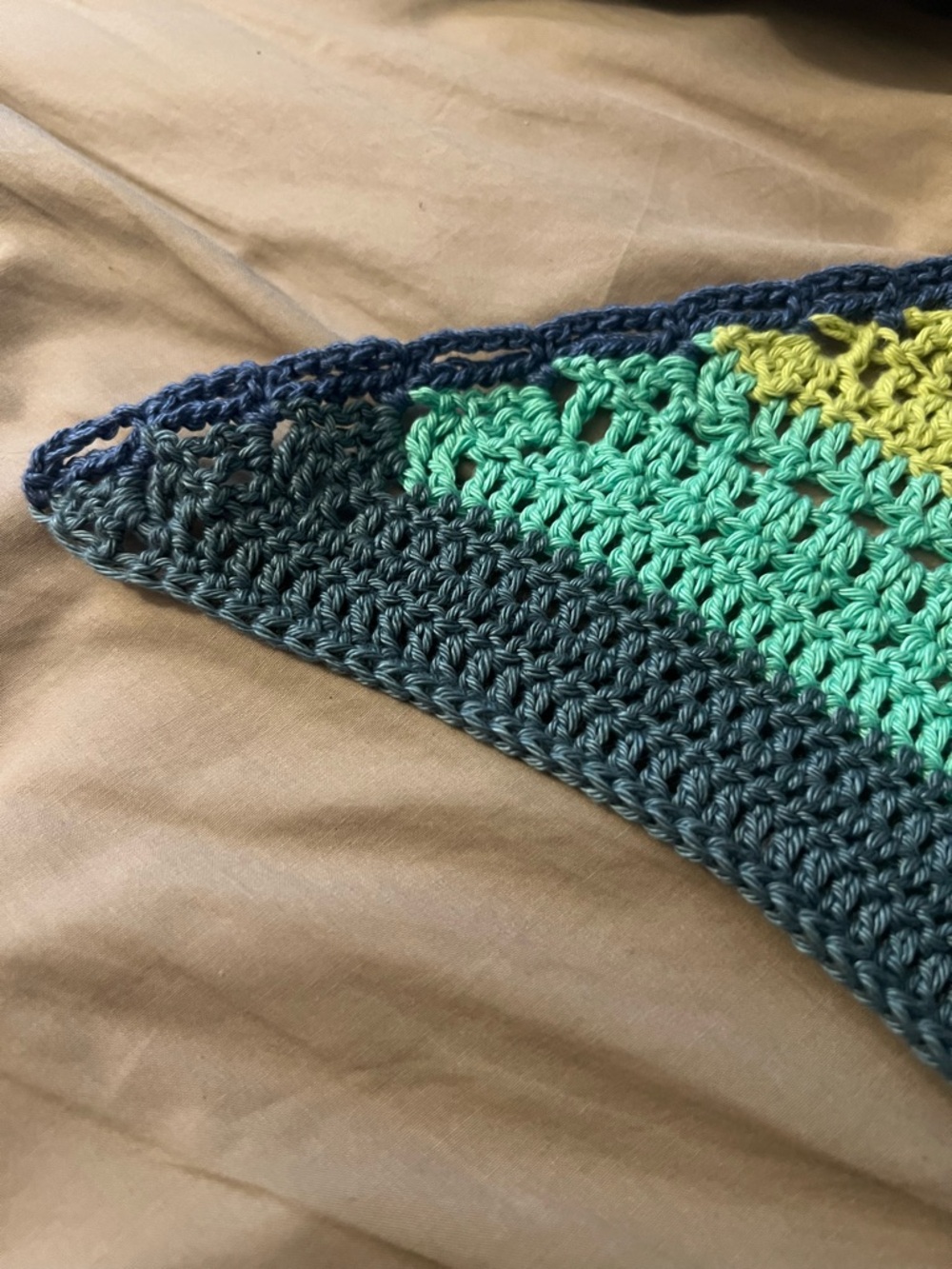 Handmade Triangular Crochet Multicolor Shawl - Picture 11 of 12